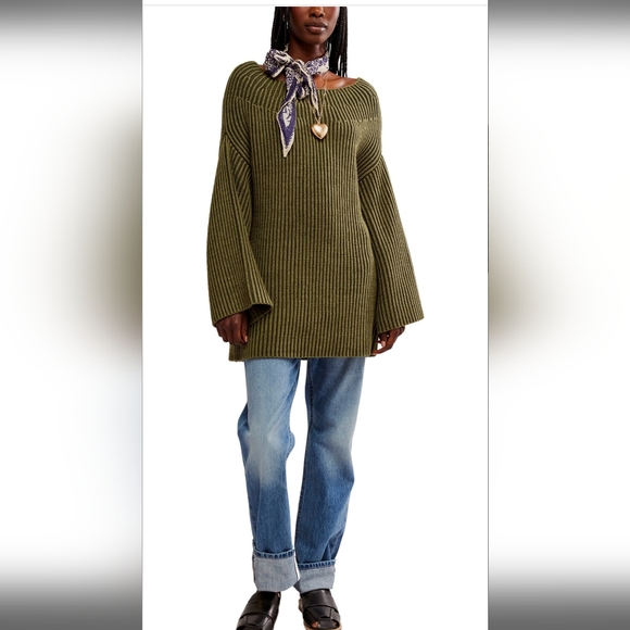 Free People Sweaters - NWOT FREE PEOPLE boat Neck Tunic Sweater SZ M